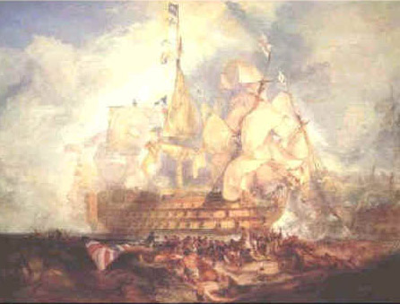 La bataille de Trafalgar, par William Turner, Musée National Maritime (Londres)