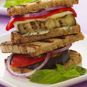 Grilled Eggplant Panini - another healthy recipe from EatingWell