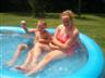 Posted by Louise on 6/27/2004, 42KB
Soaking up the sun in our huge pool, that has a hole in it now *L*