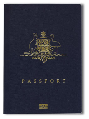 RFID logo on cover of Australian passport