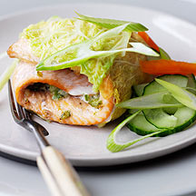 Trout Fillets In Chinese Leaf Parcels
