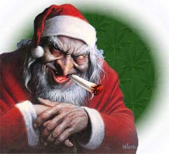 Santa Pervert - Funny cartoon of perverted Santa Claus