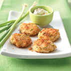 ASIAN CRAB CAKES WITH SESAME SOUR CREAM