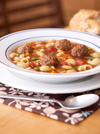 Meatball and Vegetable Soup with Pasta