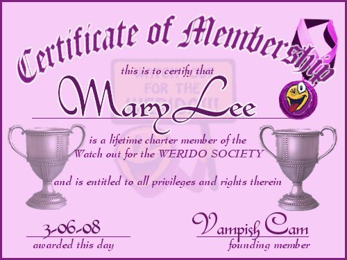 MaryLeeWeridocertificate.jpg picture by ygb342