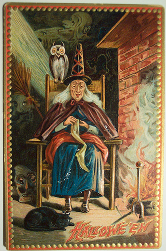 Vintage Halloween Postcard by riptheskull.