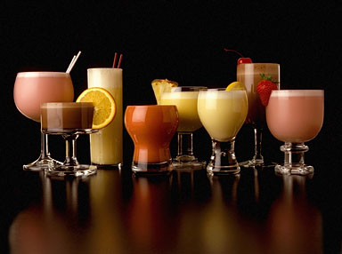 Stock Photo of  prepared mixed shake drinks fruit  