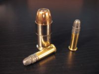 .45 ACP hollowpoint with .22LR for comparison